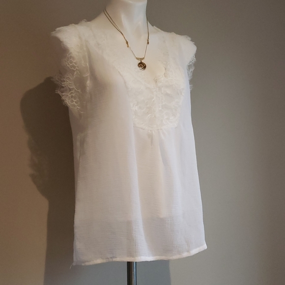 Object - Objhope S/S Re V-Neck Top - 4674419 White Sand